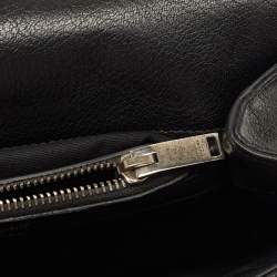Saint Laurent Black Matelasse Leather Medium College Top Handle Bag