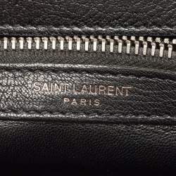 Saint Laurent Black Matelasse Leather Medium College Top Handle Bag