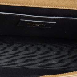 Pre Owned Saint Laurent Tan Mix Matelasse Leather Medium Envelope Chain Bag