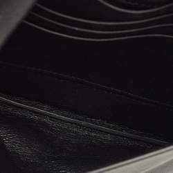 Pre Owned Saint Laurent Black Leather Tri Pocket Crossbody Bag