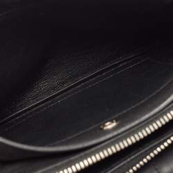 Pre Owned Saint Laurent Black Leather Tri Pocket Crossbody Bag