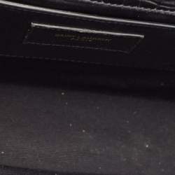 Pre Owned Saint Laurent Black Croc Embossed Leather Kate Tassel Shoulder Bag