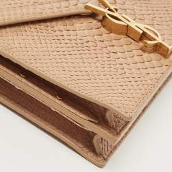 Saint Laurent Beige Python Medium Cassandra Chain Bag