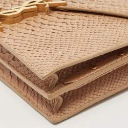 Saint Laurent Beige Python Medium Cassandra Chain Bag