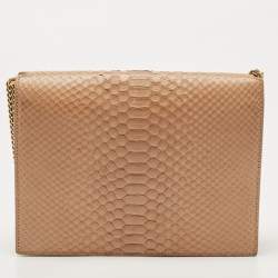 Saint Laurent Beige Python Medium Cassandra Chain Bag