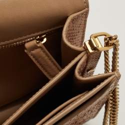 Saint Laurent Beige Python Medium Cassandra Chain Bag
