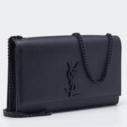 Pre Owned Saint Laurent Black Leather Medium Kate Shoulder Bag