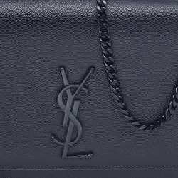 Pre Owned Saint Laurent Black Leather Medium Kate Shoulder Bag