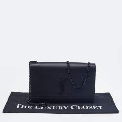 Pre Owned Saint Laurent Black Leather Medium Kate Shoulder Bag