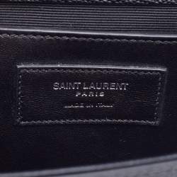 Pre Owned Saint Laurent Black Leather Medium Kate Shoulder Bag