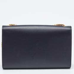 Pre Owned Saint Laurent Black Leather Medium Kate Tassel Shoulder Bag