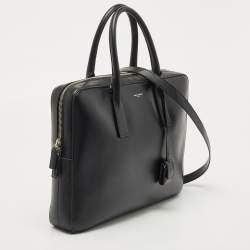 Saint Laurent Black Grain Leather Small Museum Briefcase