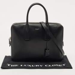 Saint Laurent Black Grain Leather Small Museum Briefcase