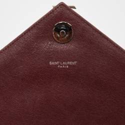Saint Laurent Red Matelassé Leather Medium College Top Handle Bag