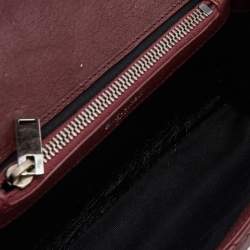 Saint Laurent Red Matelassé Leather Medium College Top Handle Bag