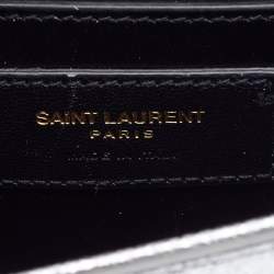Pre Owned Saint Laurent Silver Leather Small Kate Chain Shoulder Bag