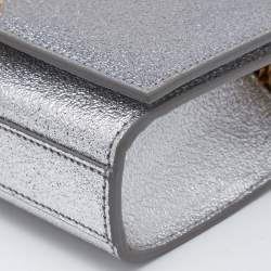 Pre Owned Saint Laurent Silver Leather Small Kate Chain Shoulder Bag