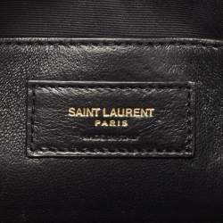 Pre Owned Saint Laurent Gold Leather Monogram Heart Clutch