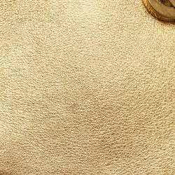 Pre Owned Saint Laurent Gold Leather Monogram Heart Clutch