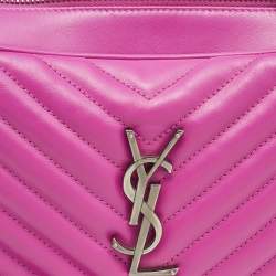مملوكة مسبقًا Saint Laurent Pink Matelassé Leather Monogram Lou Camera Bag