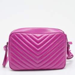 مملوكة مسبقًا Saint Laurent Pink Matelassé Leather Monogram Lou Camera Bag