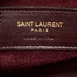 Pre Owned Saint Laurent Burgundy Leather Small Classic Sac De Jour Tote