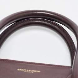Pre Owned Saint Laurent Burgundy Leather Small Classic Sac De Jour Tote