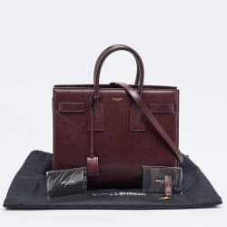 Pre Owned Saint Laurent Burgundy Leather Small Classic Sac De Jour Tote
