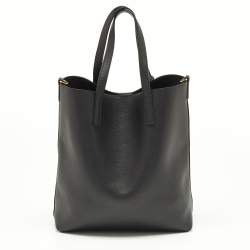 Saint Laurent Black Leather Toy Shopper Tote