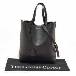 Saint Laurent Black Leather Toy Shopper Tote