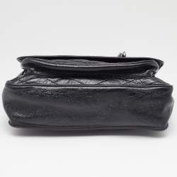 Saint Laurent Black Crinkled Leather Large Niki Shoulder Bag