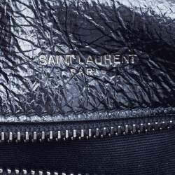 Saint Laurent Black Crinkled Leather Large Niki Shoulder Bag