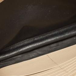 Pre Owned Saint Laurent Beige Matelassé Leather Cassandre Wallet on Chain