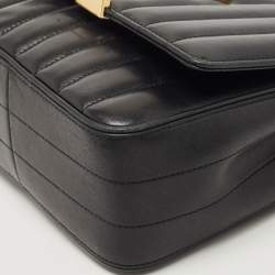 Saint Laurent Black Quilted Leather Medium Vicky Shoulder Bag
