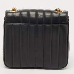 Saint Laurent Black Quilted Leather Medium Vicky Shoulder Bag