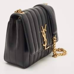 Saint Laurent Black Quilted Leather Medium Vicky Shoulder Bag