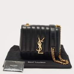 Saint Laurent Black Quilted Leather Medium Vicky Shoulder Bag