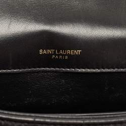 Saint Laurent Black Quilted Leather Medium Vicky Shoulder Bag