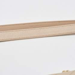 Pre Owned Saint Laurent Beige Matelassé Leather Large Cassandre Flap Bag