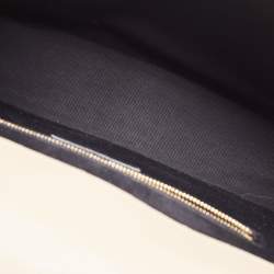 Pre Owned Saint Laurent Beige Matelassé Leather Large Cassandre Flap Bag