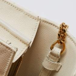 Pre Owned محفظة بسلسلة سان لوران إنفيلوب جلد بيضاء 