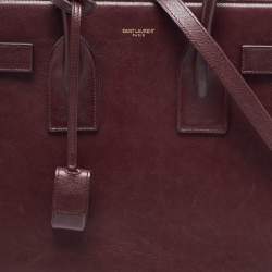 Pre Owned Saint Laurent Burgundy Leather Small Classic Sac De Jour Tote
