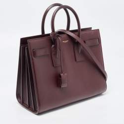 Pre Owned Saint Laurent Burgundy Leather Small Classic Sac De Jour Tote
