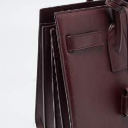 Pre Owned Saint Laurent Burgundy Leather Small Classic Sac De Jour Tote