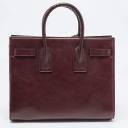 Pre Owned Saint Laurent Burgundy Leather Small Classic Sac De Jour Tote