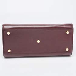 Pre Owned Saint Laurent Burgundy Leather Small Classic Sac De Jour Tote