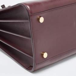 Pre Owned Saint Laurent Burgundy Leather Small Classic Sac De Jour Tote