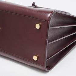 Pre Owned Saint Laurent Burgundy Leather Small Classic Sac De Jour Tote
