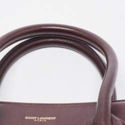Pre Owned Saint Laurent Burgundy Leather Small Classic Sac De Jour Tote