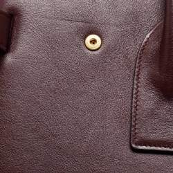 Pre Owned Saint Laurent Burgundy Leather Small Classic Sac De Jour Tote